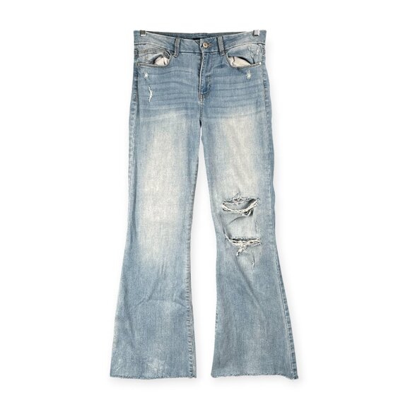Sincerely Jules High Rise Flare Jeans Womens Size 9/29 Distressed Light Wash Y2K - Picture 1 of 10